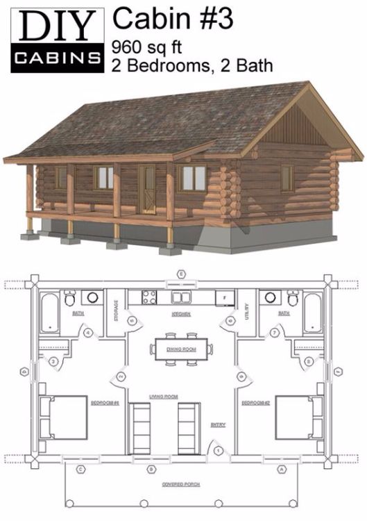 6 really cozy little log cabin floor plans