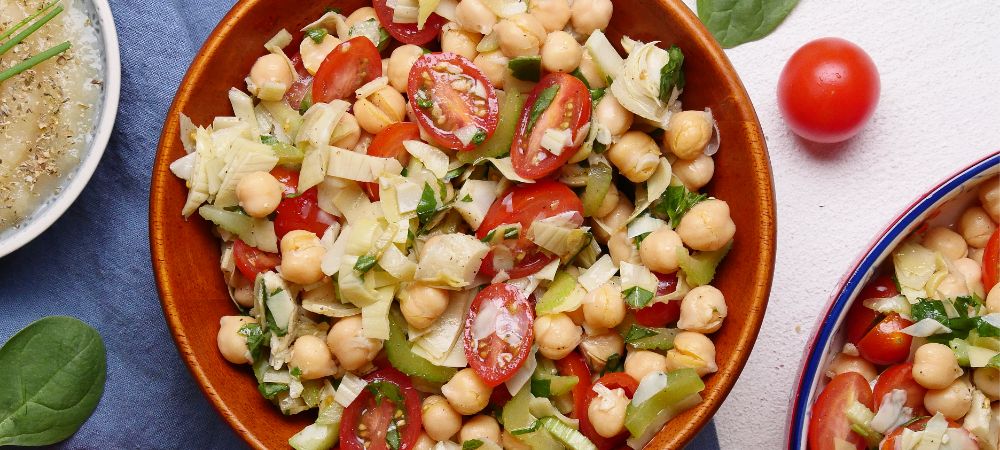 Vegetarian Chickpea Salad With Artichoke Hearts Recipe and Video