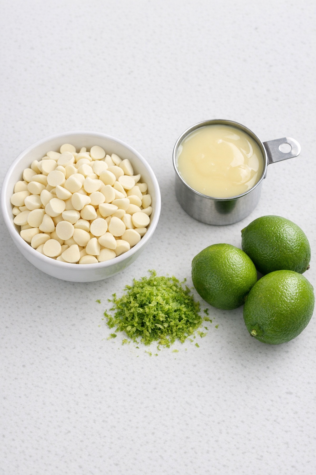 Main ingredients for lime fudge