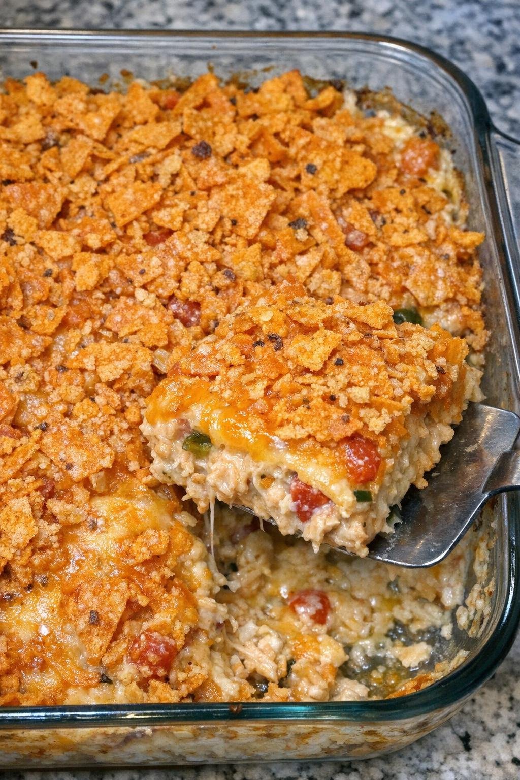 Finished Dorito chicken casserole