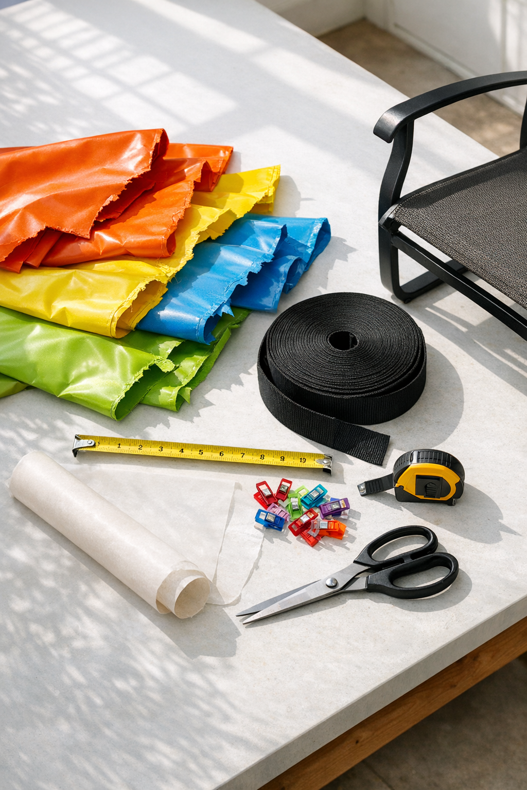 Materials for making patio chair slings from vinyl pool floats