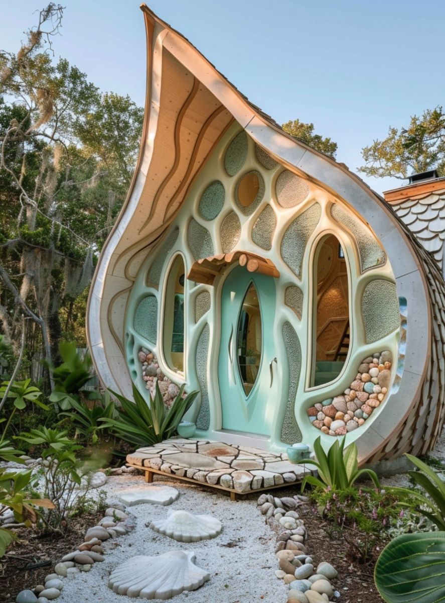 Tour this seashell cottage tiny home by beach. The interior is a sight ...