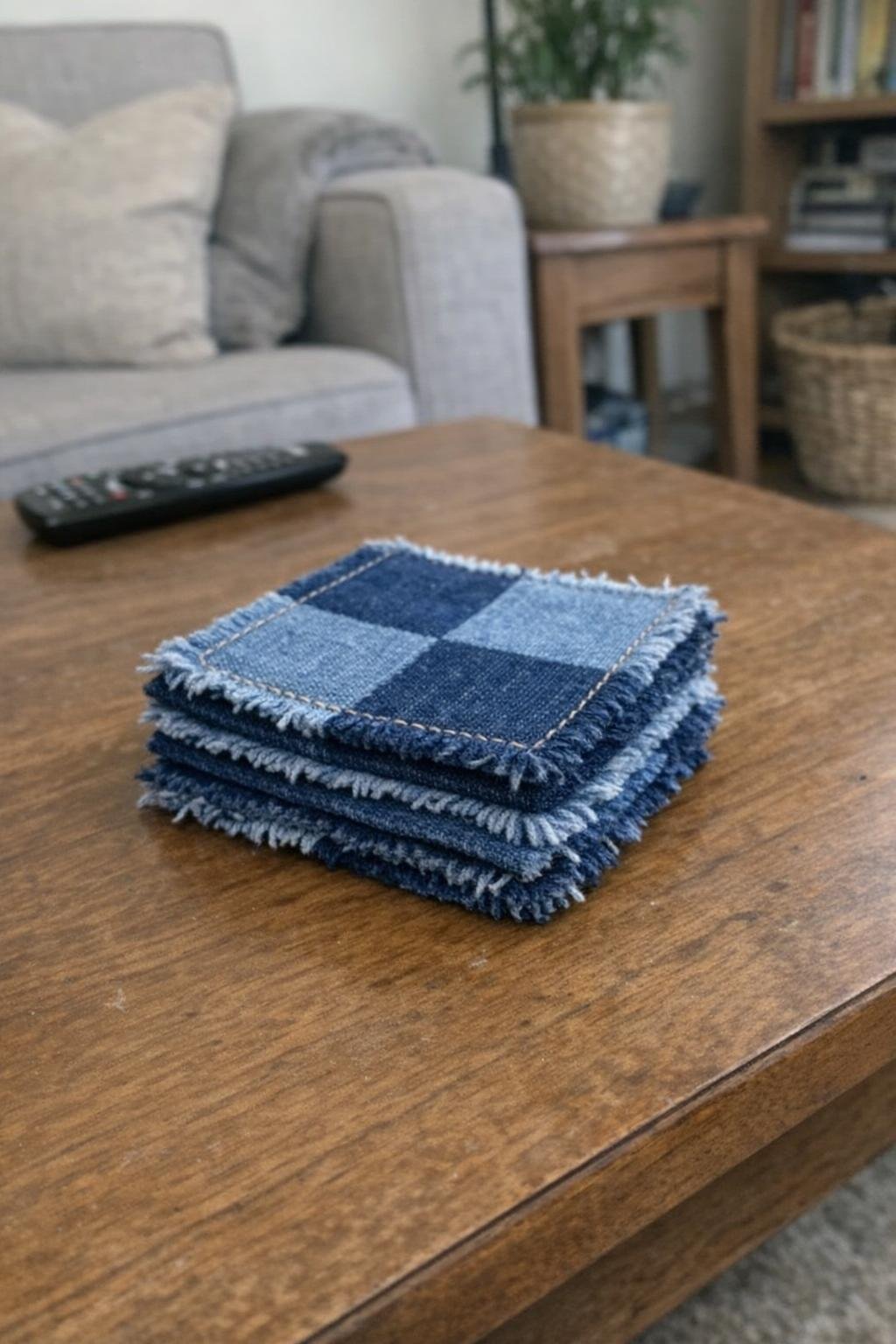 Double-layer denim coasters