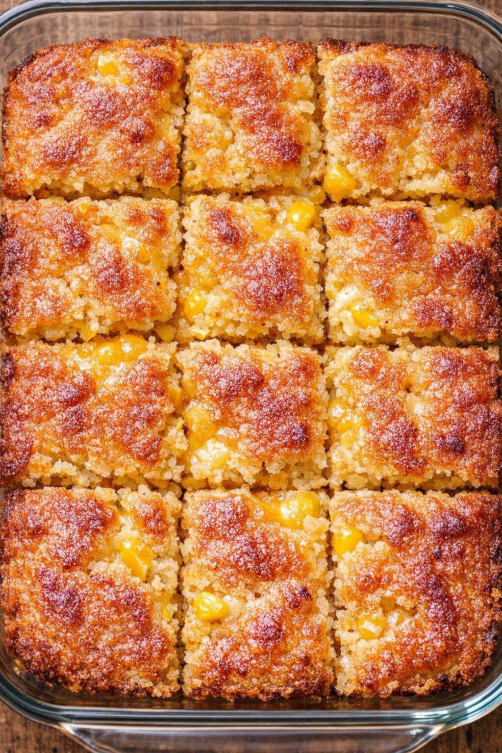 Southern 3-ingredient cheesy cornbread bites baked until golden