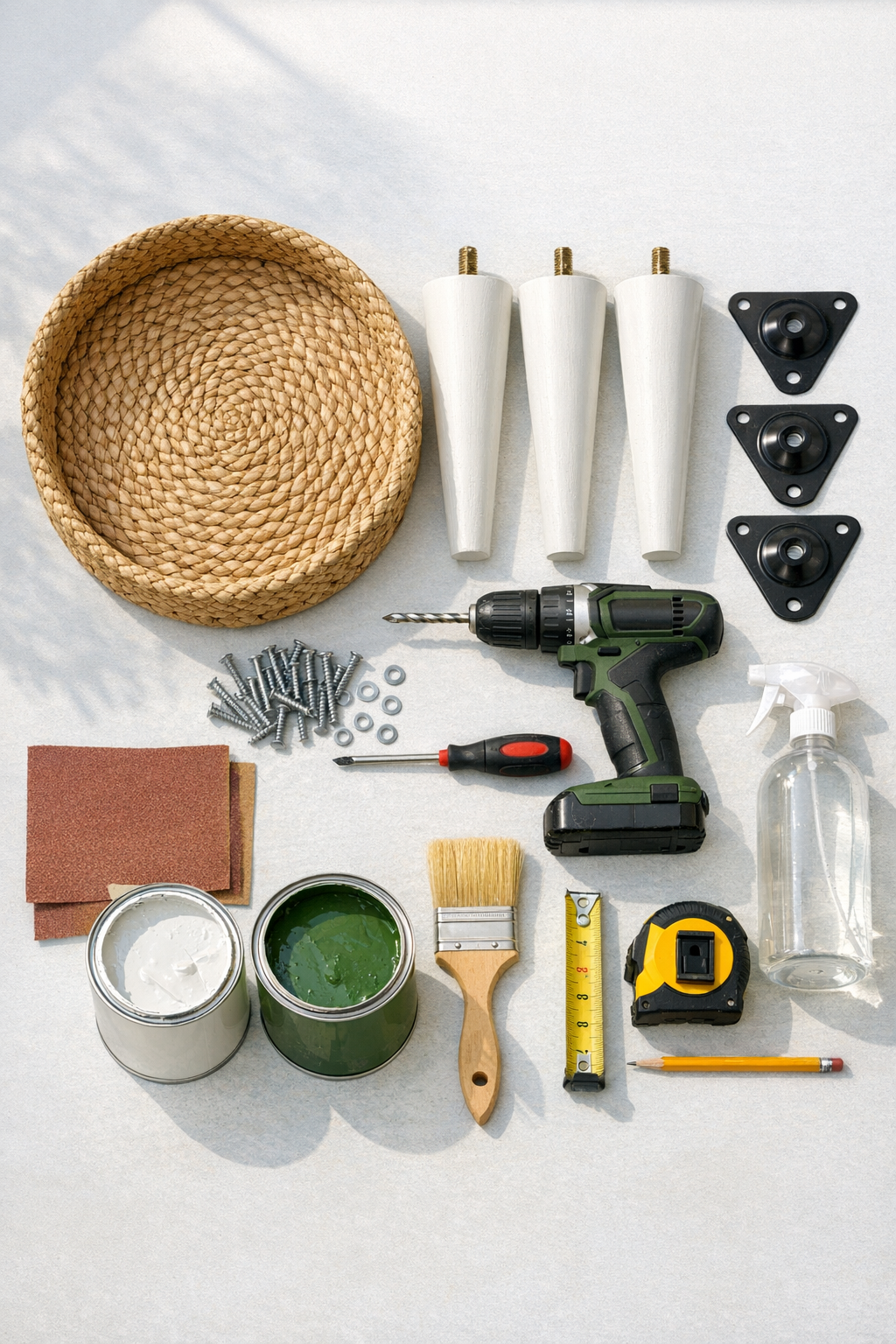 Materials for making a woven seagrass basket patio side table