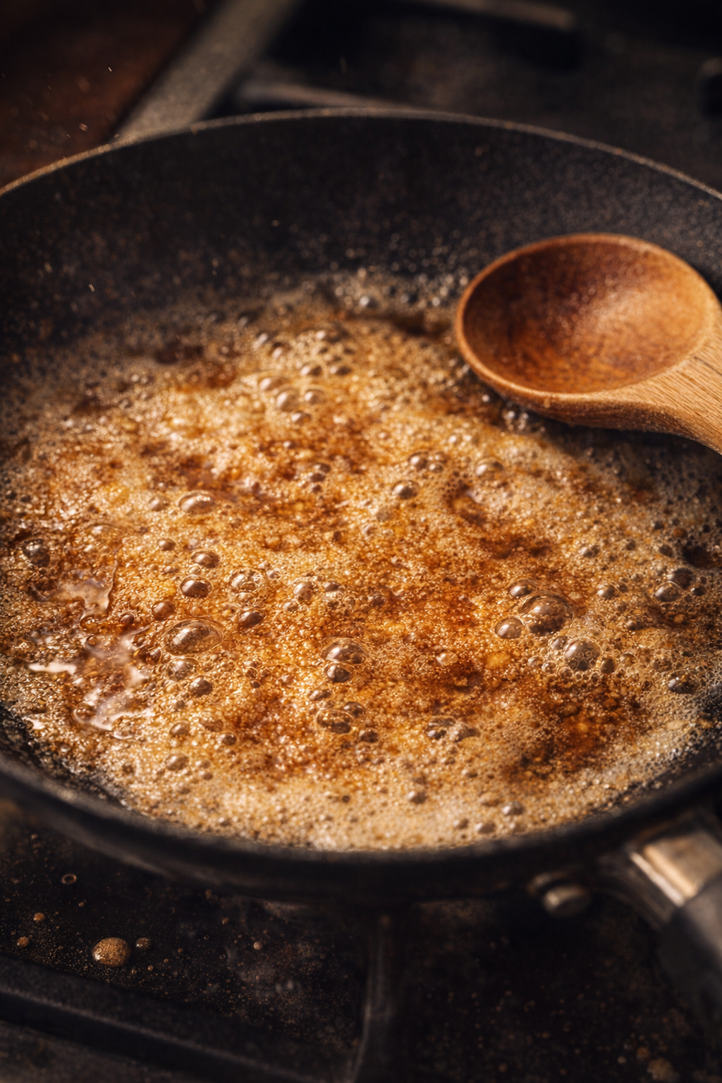 Brown butter melting in a small skillet