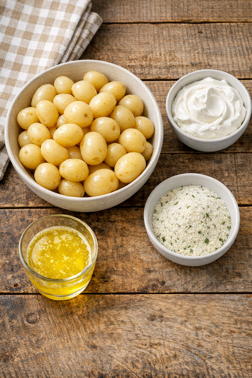 Main ingredients for slow cooker Amish potatoes