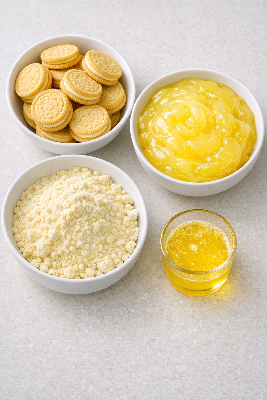 Main ingredients for lemon slow cooker dessert