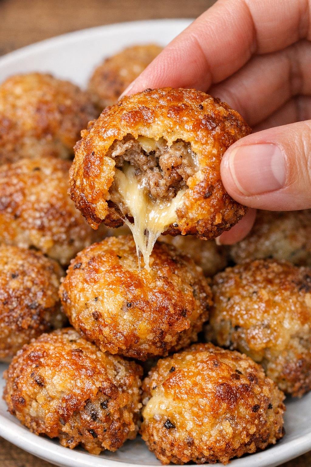 Low carb sausage sterling bombs with gooey center
