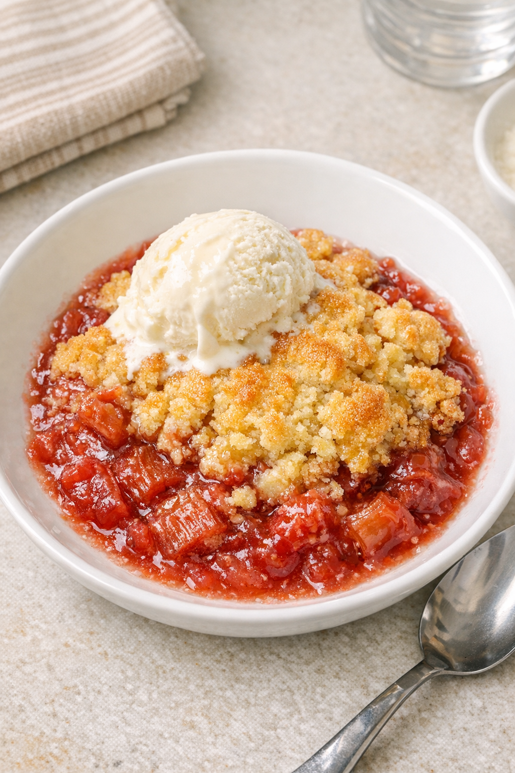 Finished slow cooker rhubarb dessert