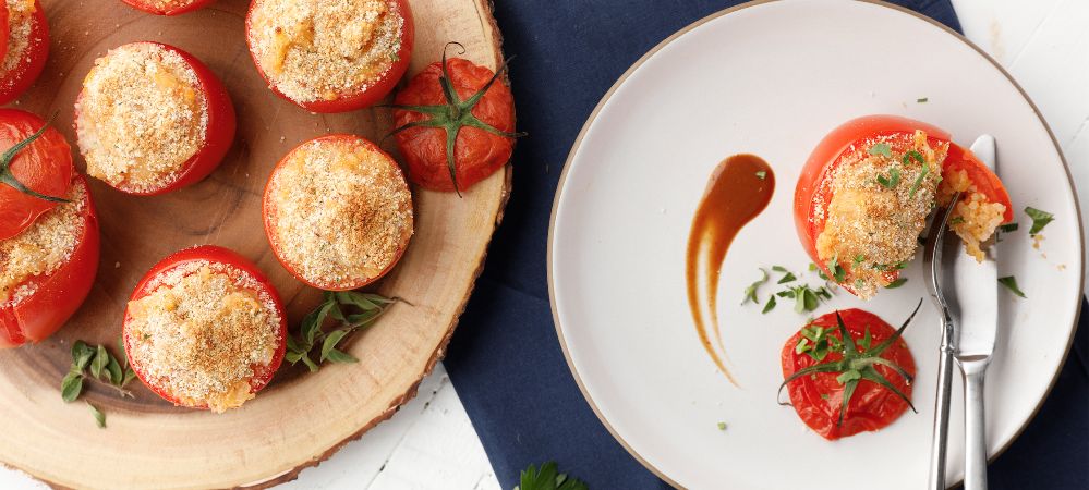 Vegetarian Stuffed Baked Tomatoes Recipe and Video
