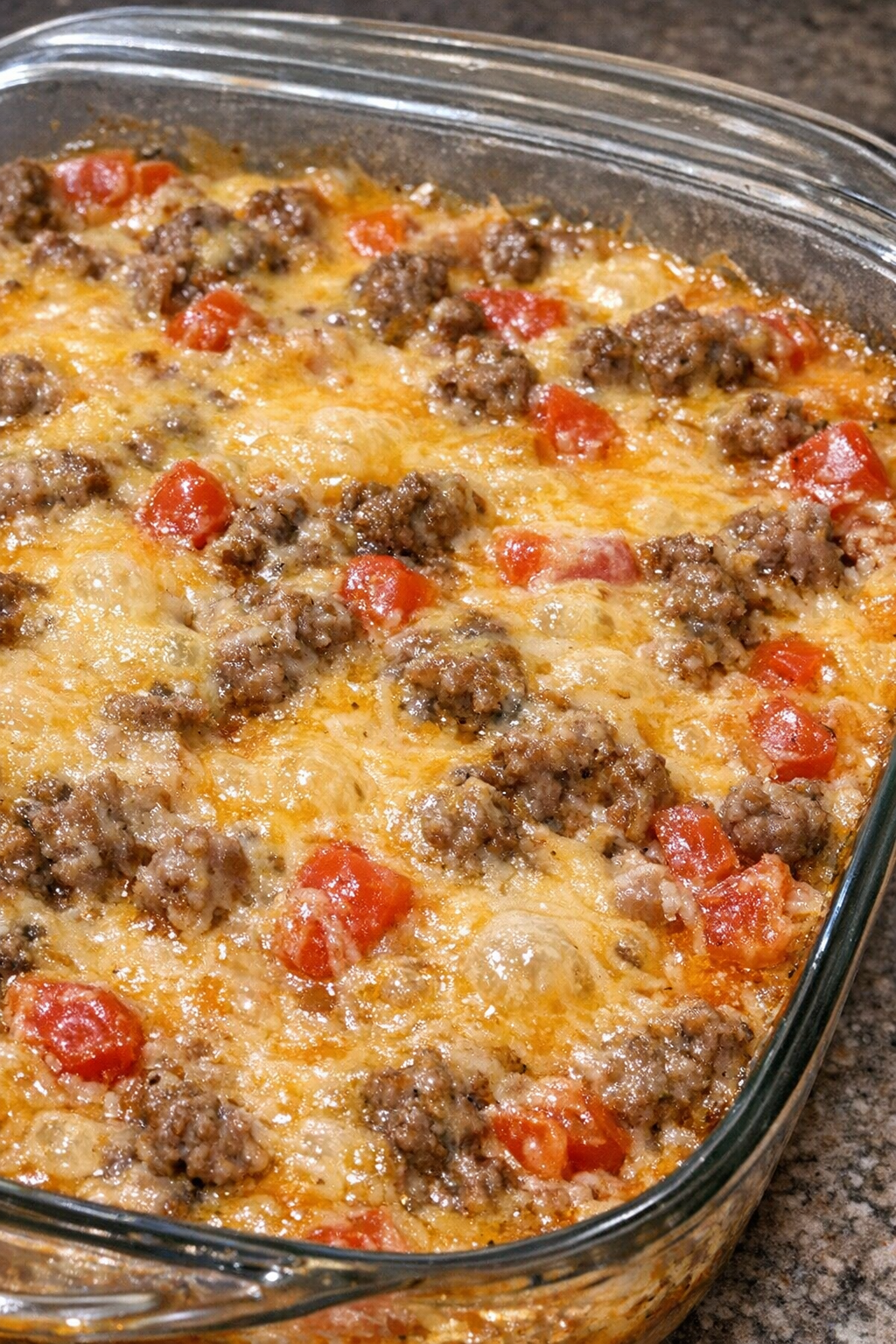 Oven baked beef queso dip fresh from the oven