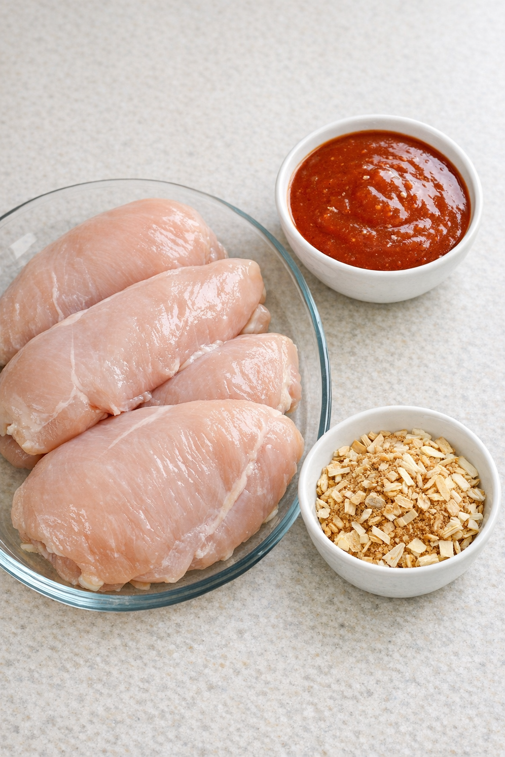 Chicken breasts, Russian dressing, and onion soup mix