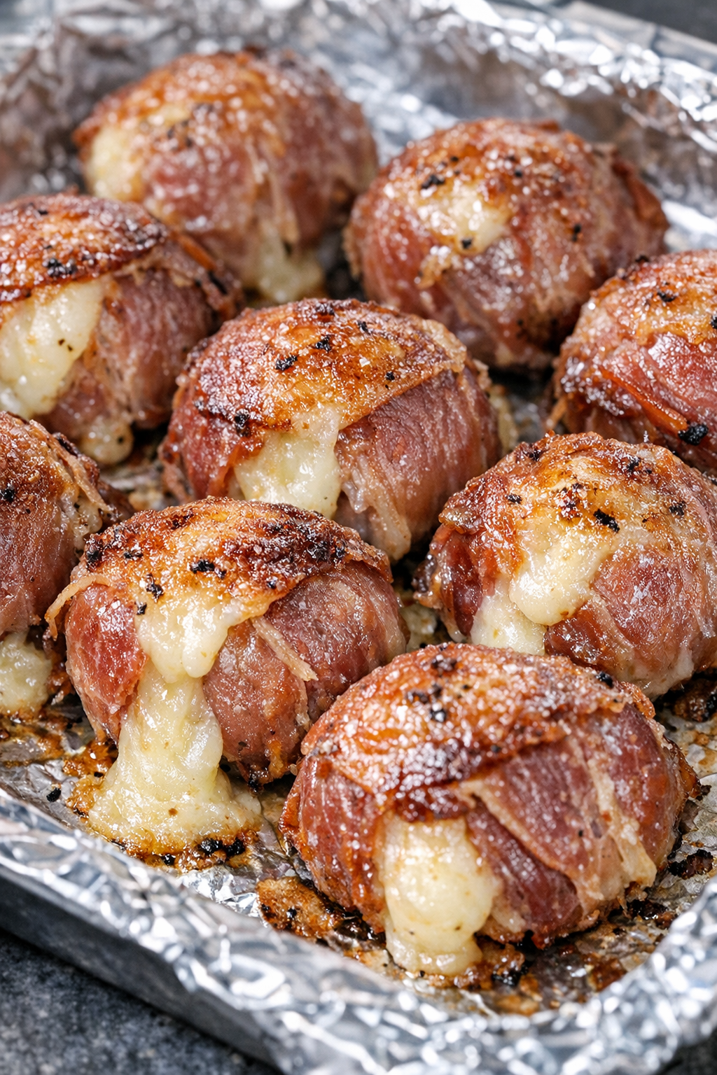Low carb prosciutto cheese bombs fresh from the oven