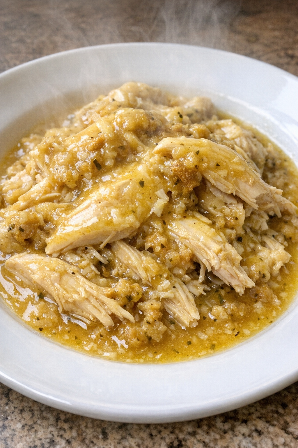 Slow cooker Amish golden chicken with golden gravy