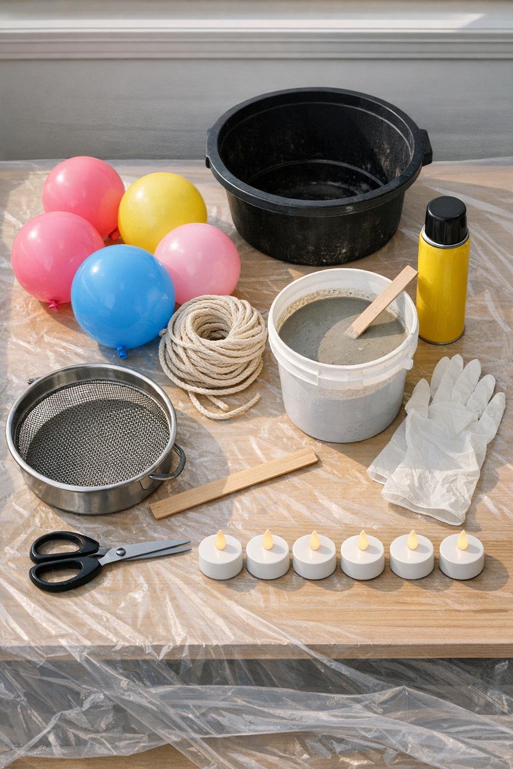 Materials for making cement lace orb porch lanterns