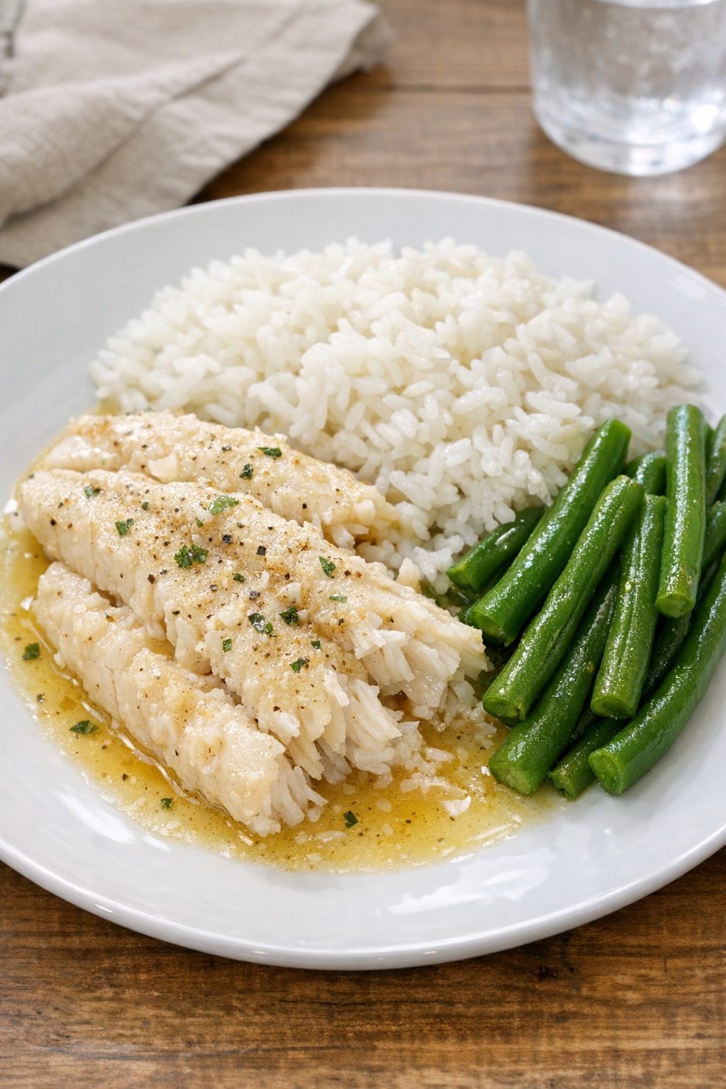 Finished slow cooker whiting plated for dinner