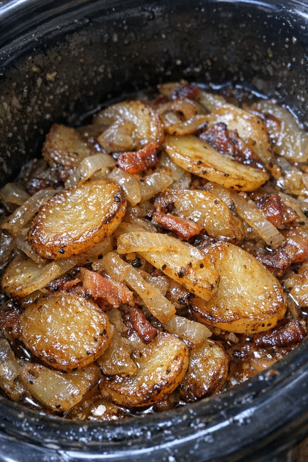 Finished Amish market day potatoes in slow cooker