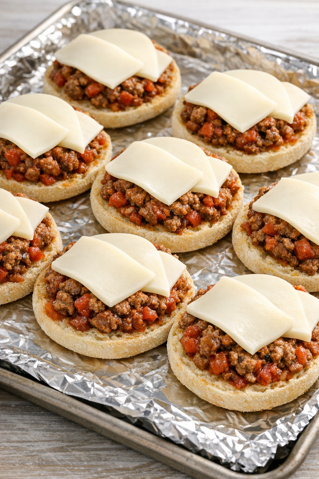 Assembled muffin bites before baking