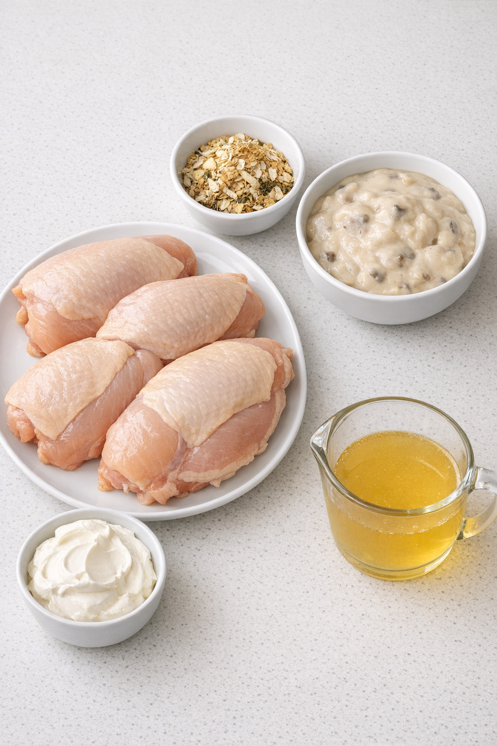 Main ingredients for slow cooker chicken