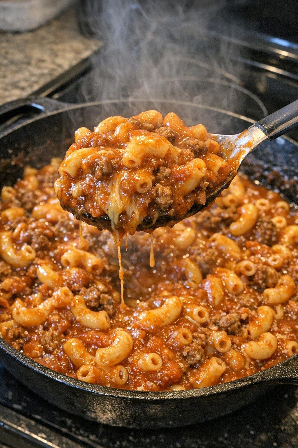 Finished skillet macaroni Bickford