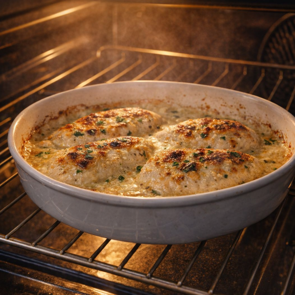 Casserole baking in the oven