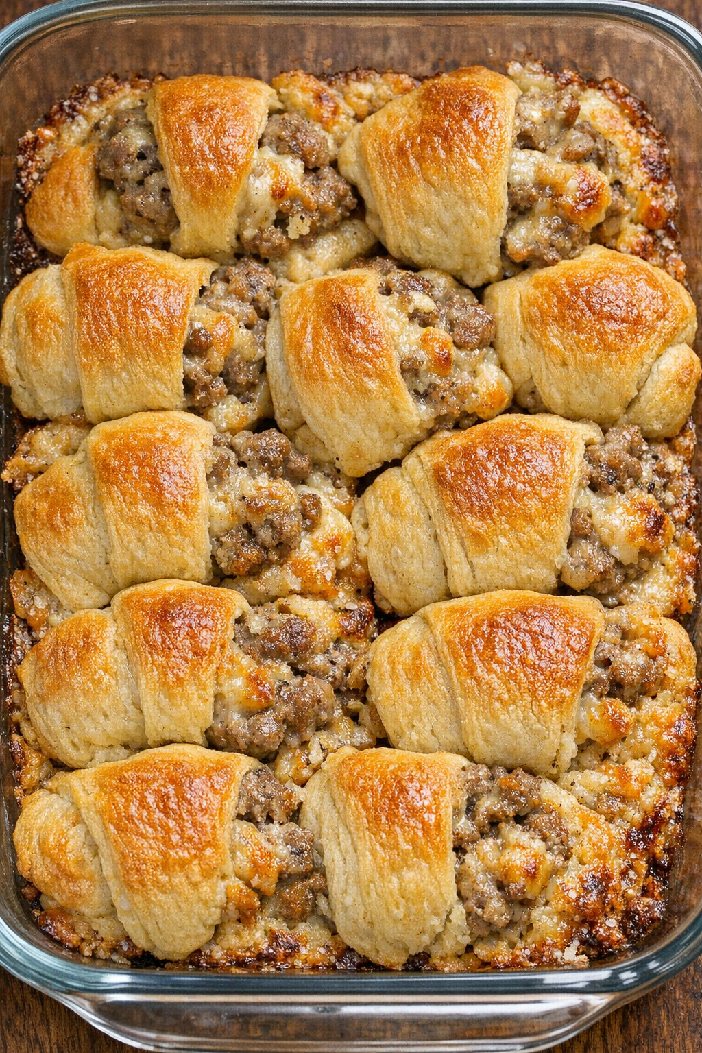 Southern 3-ingredient sausage crescent bites baked until golden brown