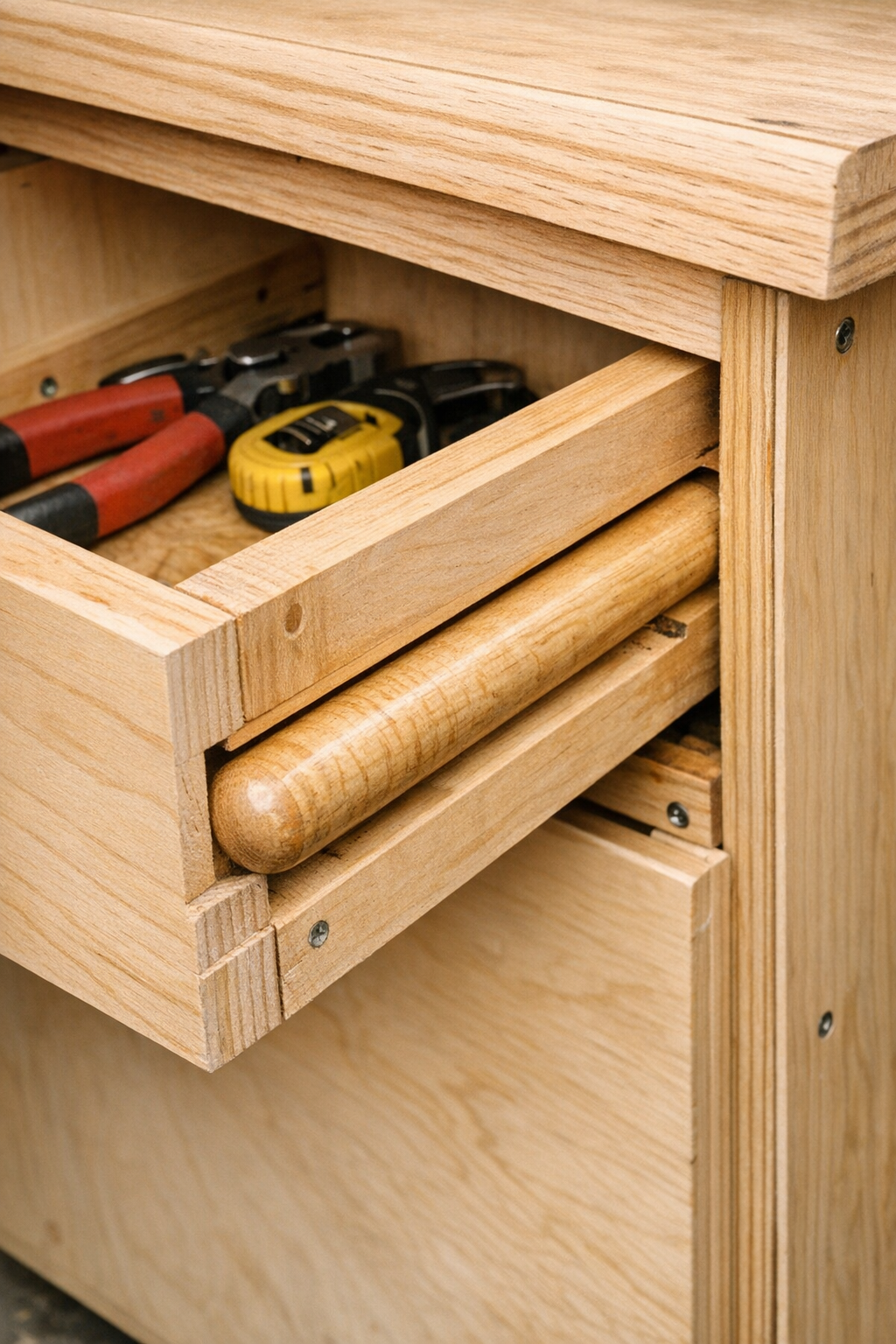 Finished heavy-duty drawer slides made from boiled wooden drumsticks