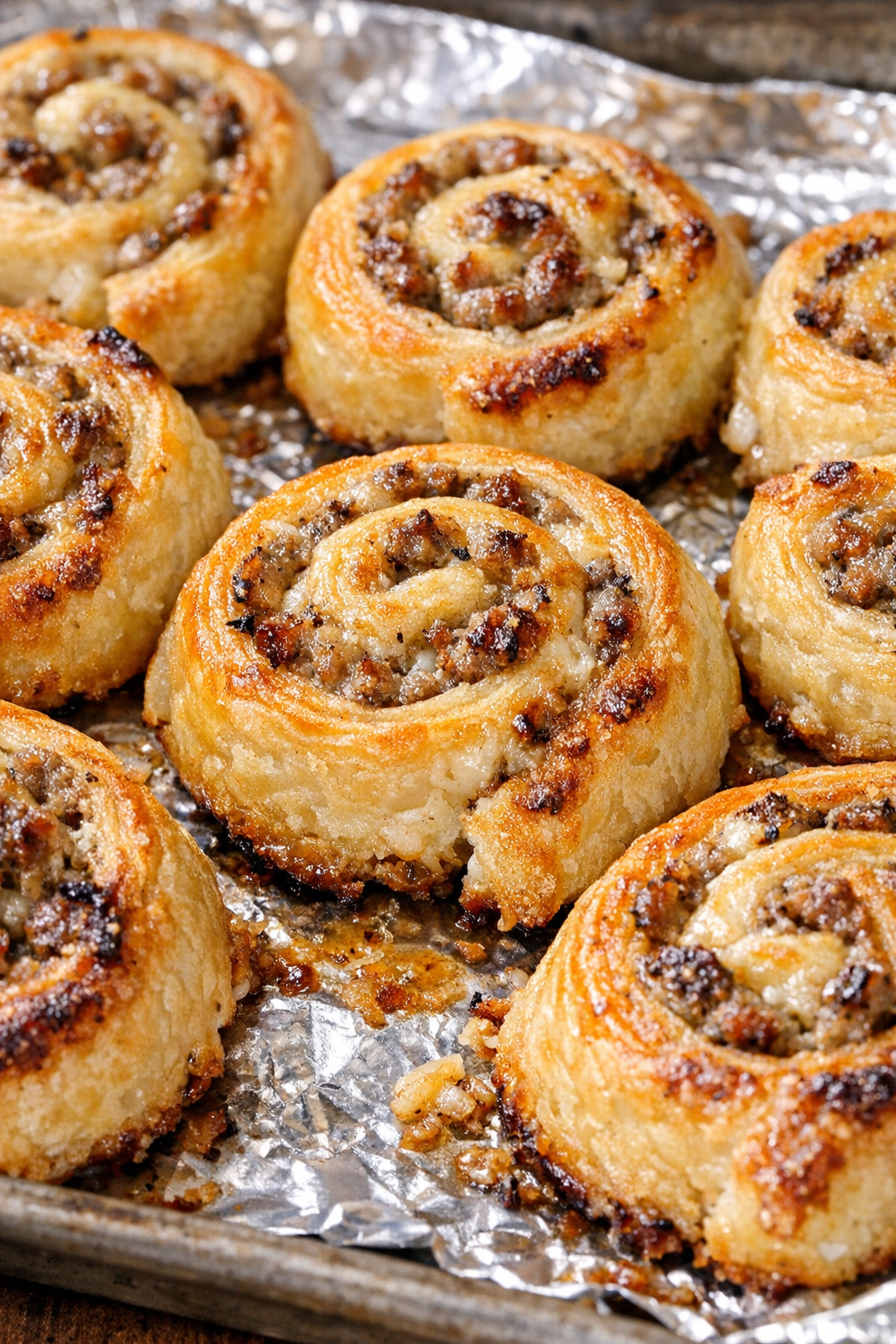 Southern 3-ingredient sausage pinwheels fresh from the oven