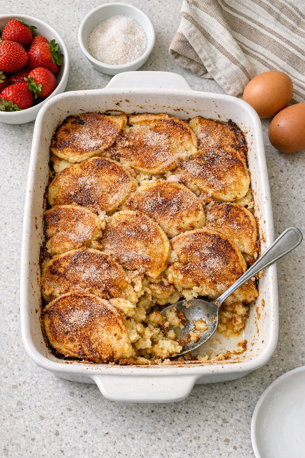 Baked pancake dessert casserole