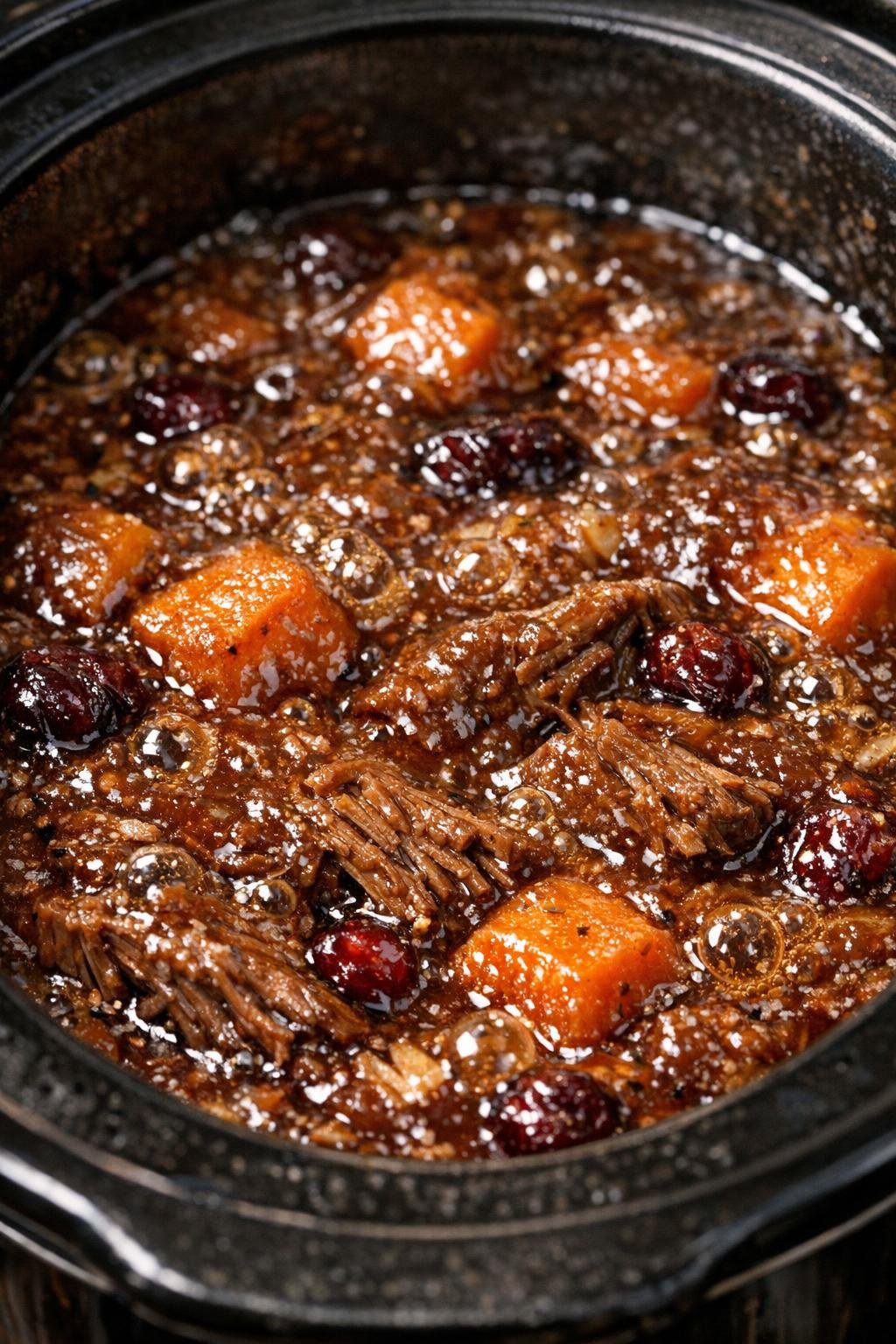Slow cooker fall harvest bowl in the cooker