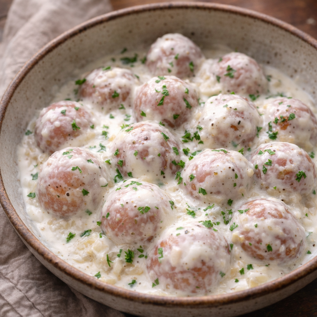 Creamy slow cooker potatoes served in a rustic dish