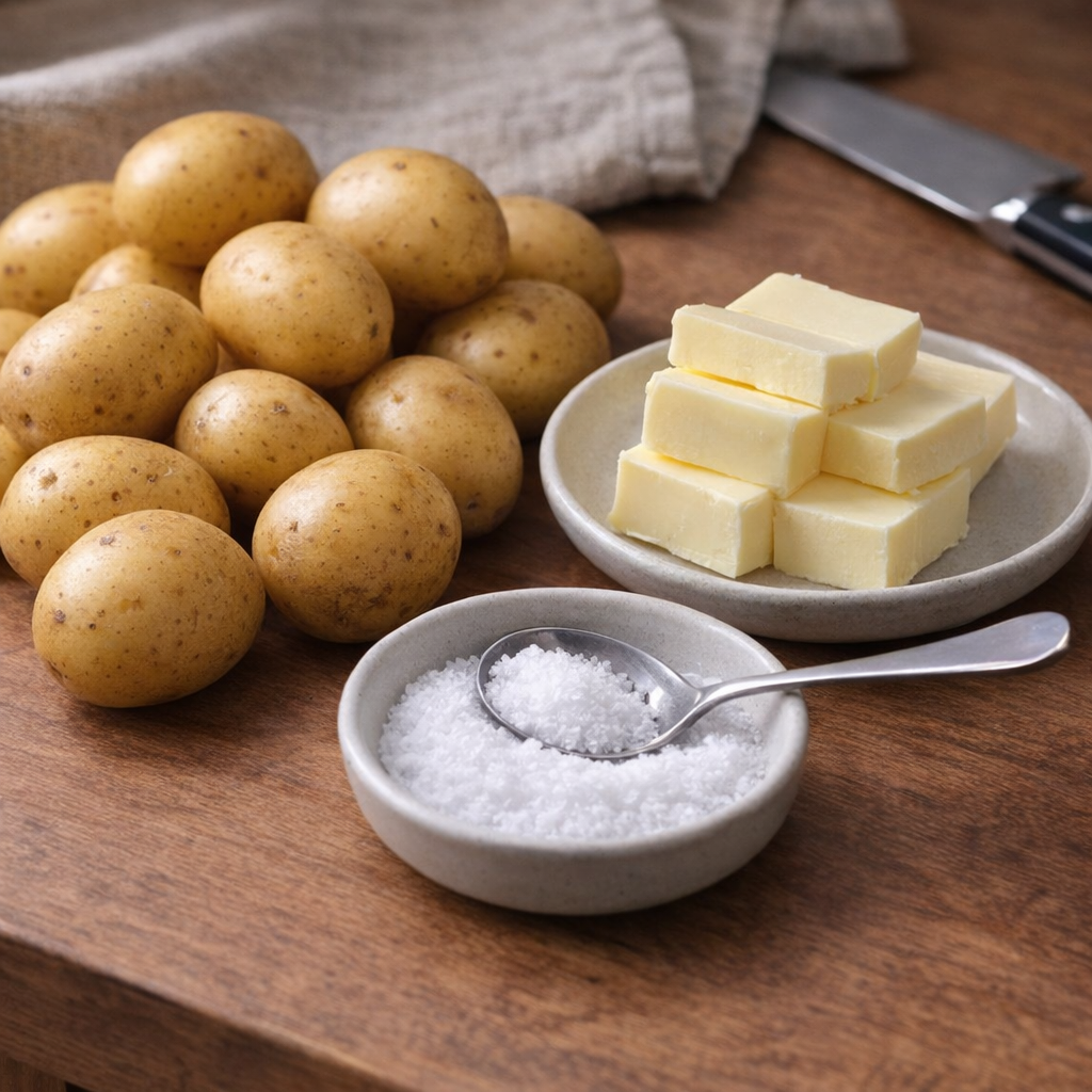 Measured ingredients for Amish butter potatoes
