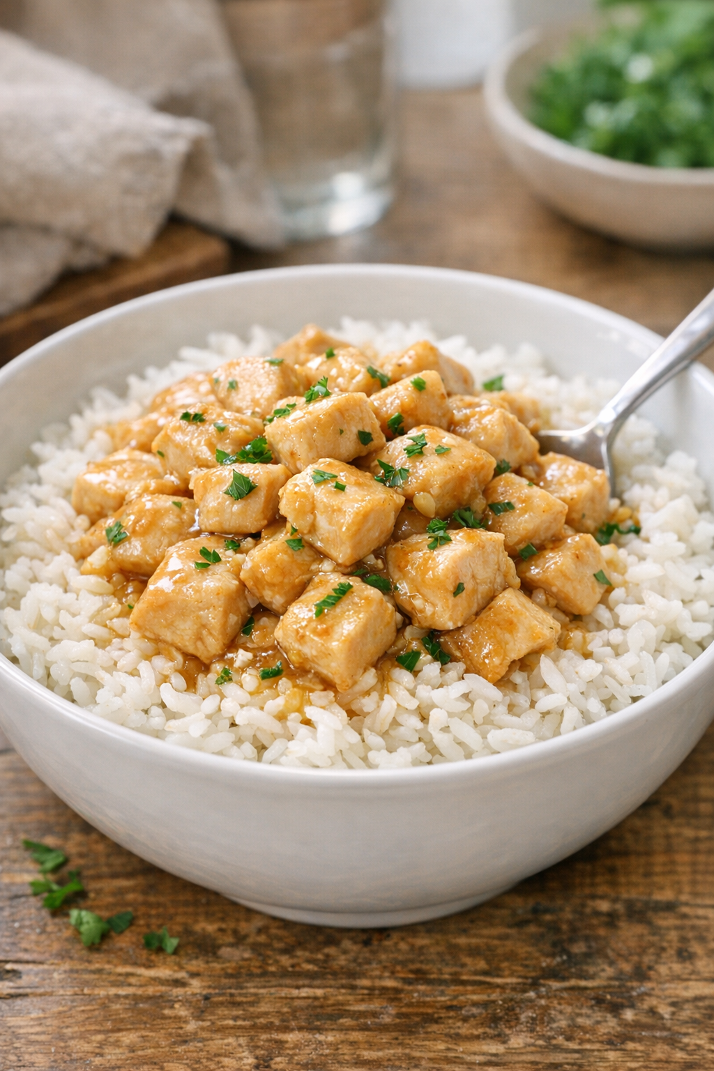 Finished slow cooker chicken plated for serving