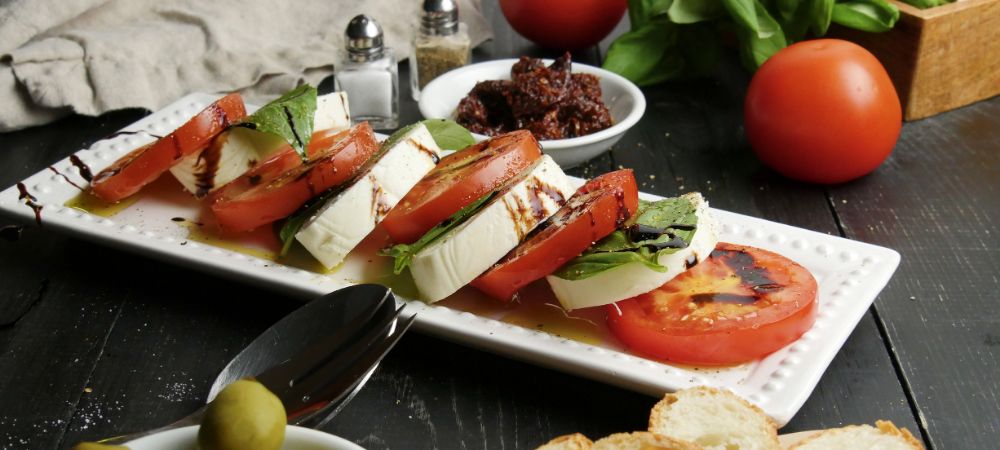 Vegetarian Tomato Mozzarella Salad  Recipe and Video
