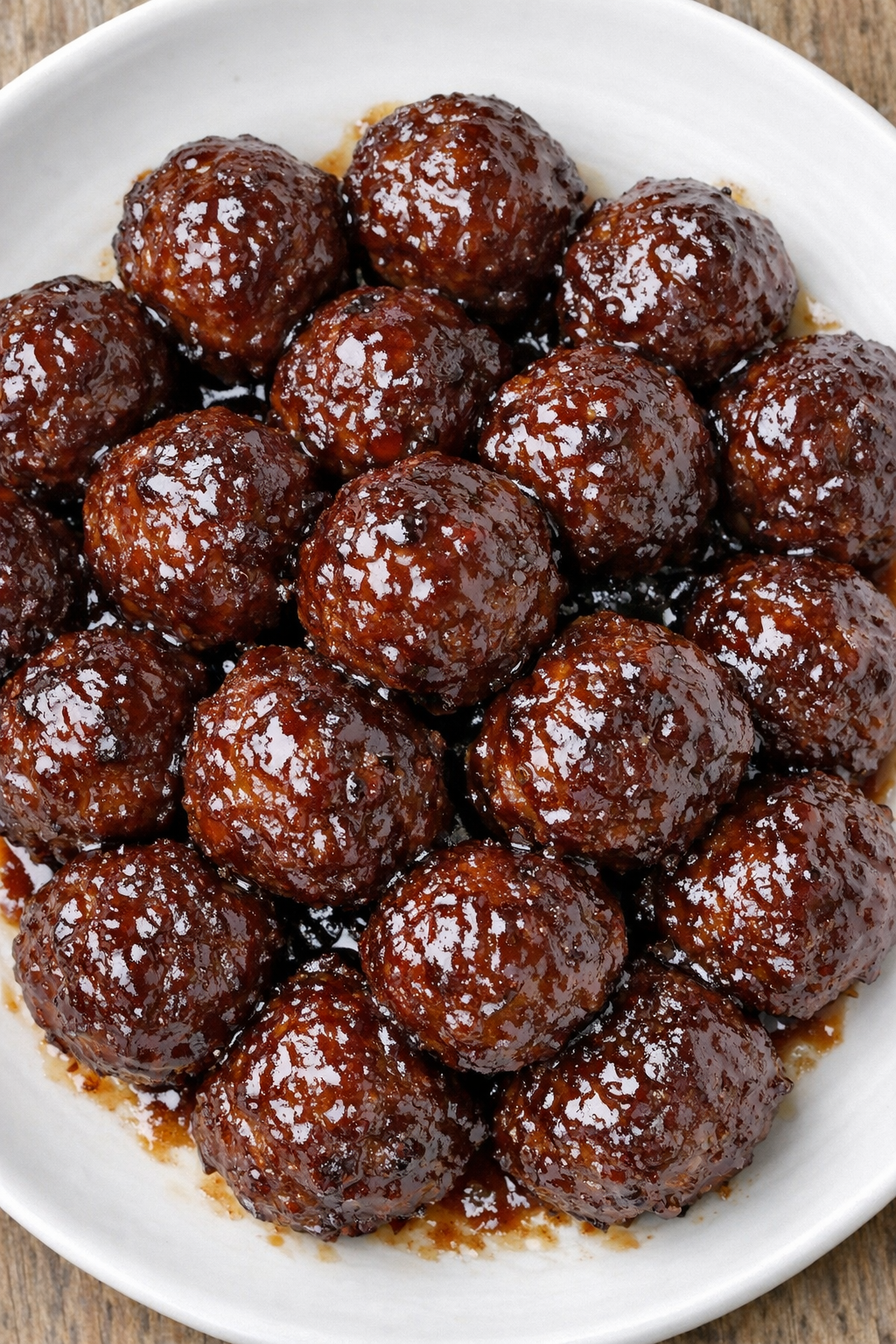 Southern 3-ingredient grape jelly meatballs on a white plate