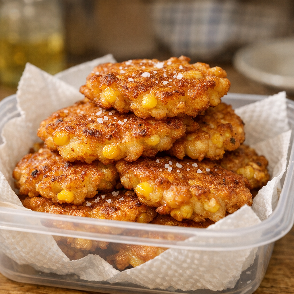 Gebakken beignets die uitlekken op een met keukenpapier bekleed bakje.