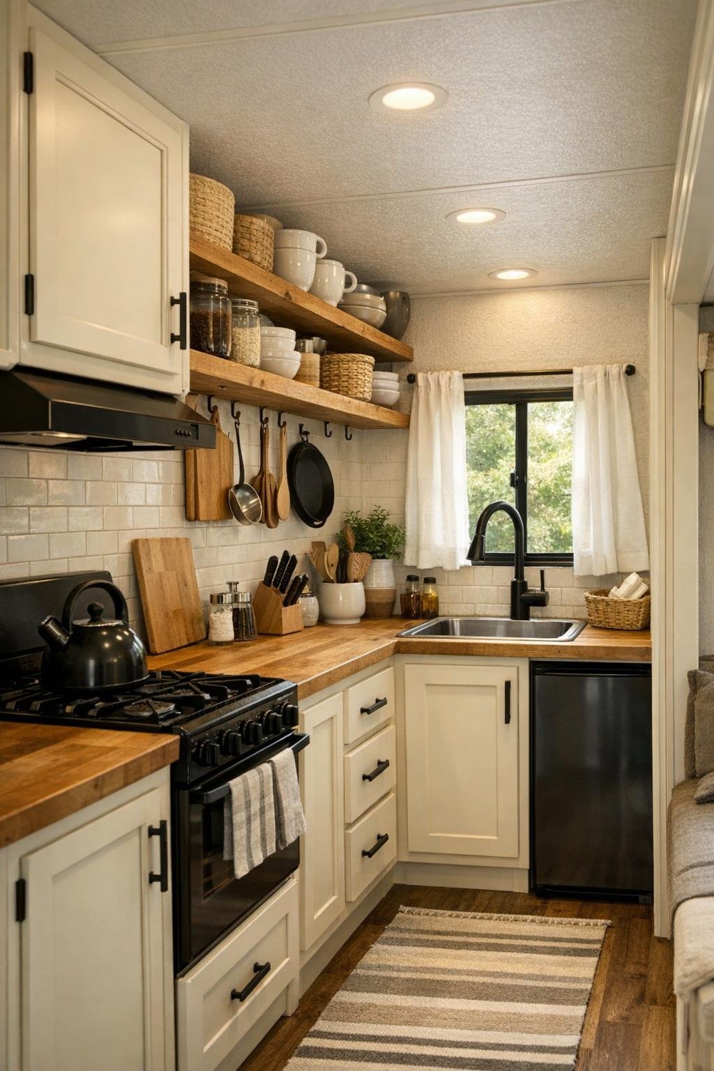 I almost missed this faded white RV camper, but the interior made me ...