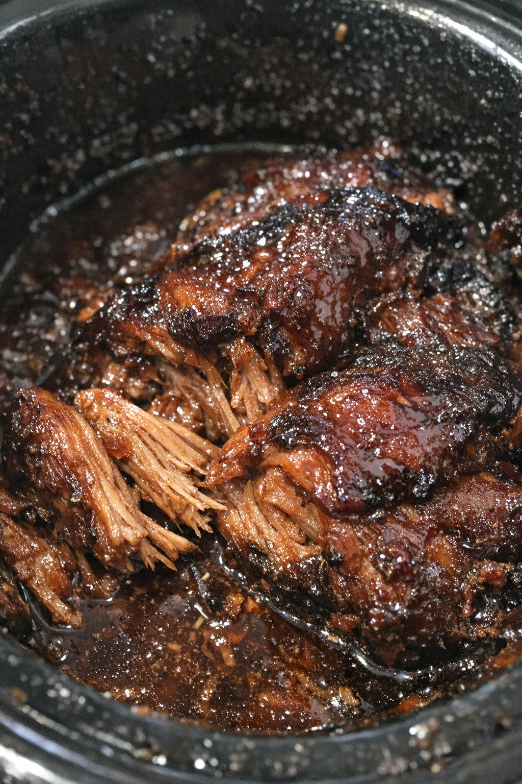Finished slow cooker glazed protein