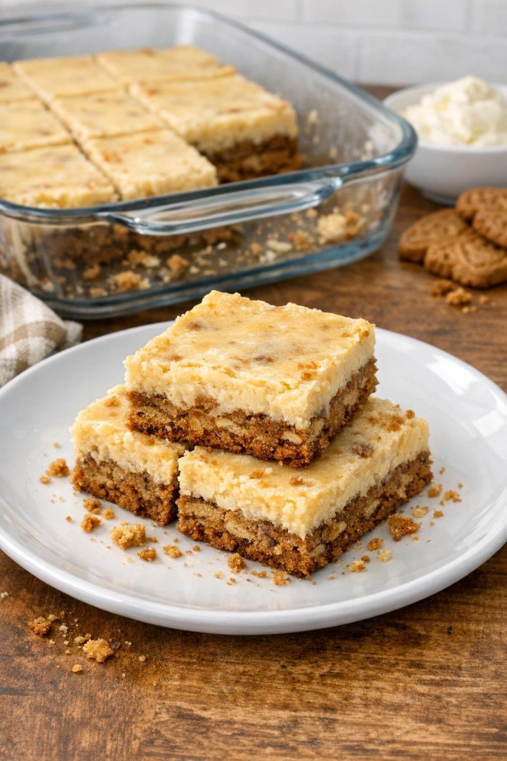 Finished windmill cookie bars on a plate