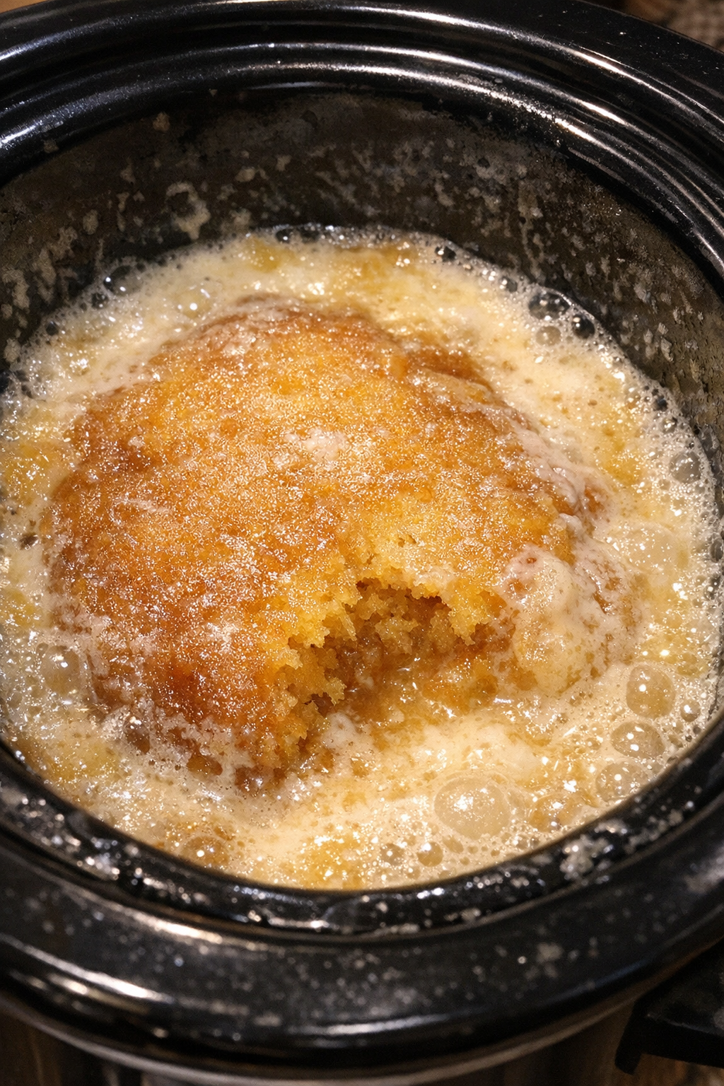 Slow cooker dessert close-up
