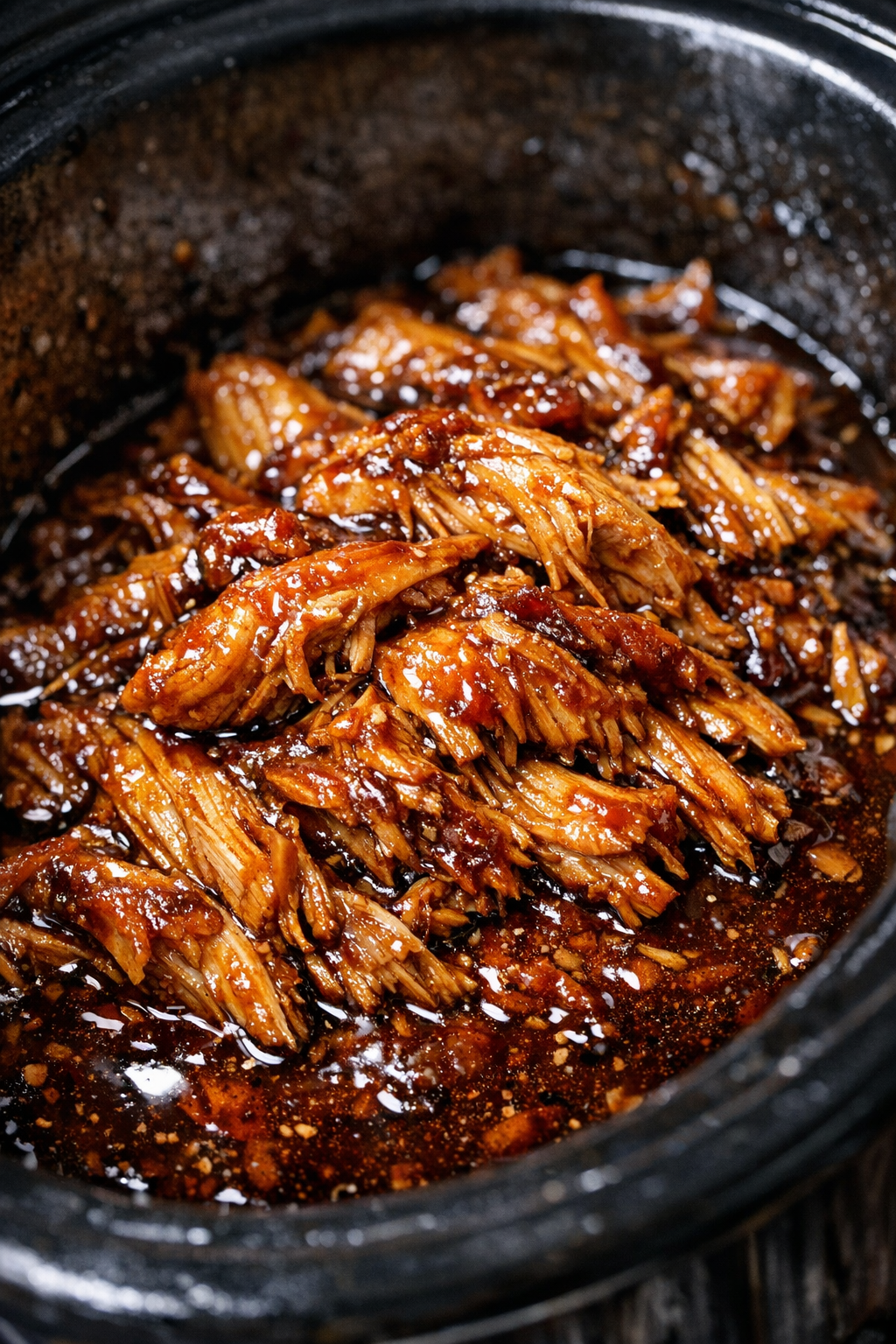 Slow cooker chicken in glossy sauce