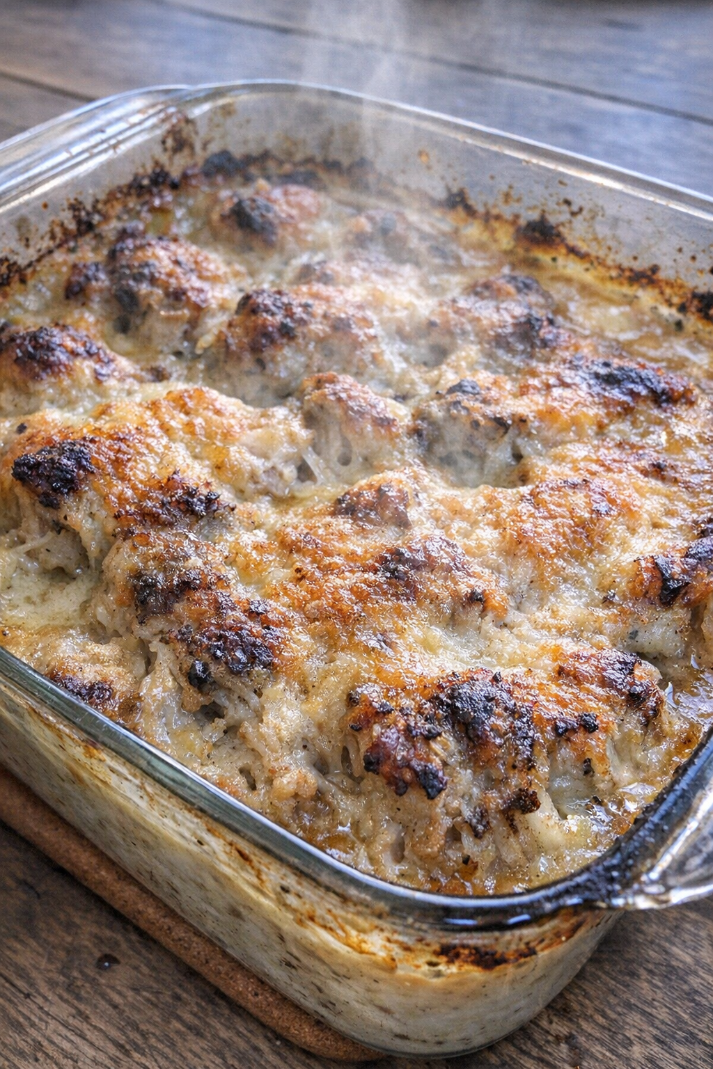 Vintage summer bake in a Pyrex dish
