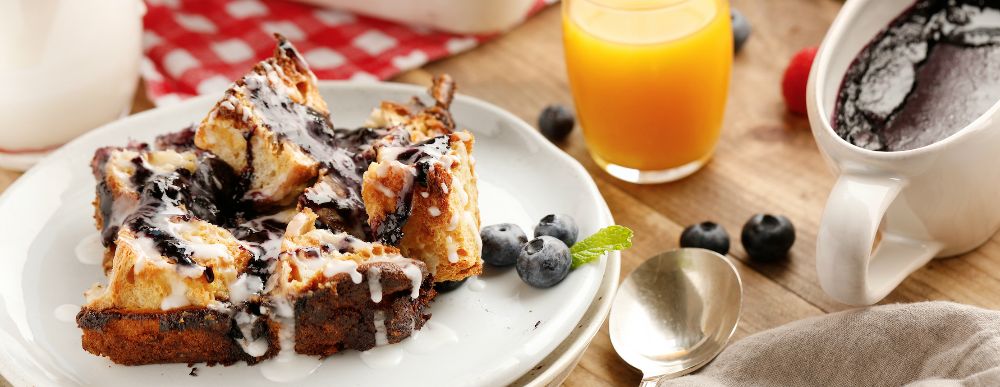 Mix Blueberries And Old Bread For The Best Breakfast Treat Recipe and Video