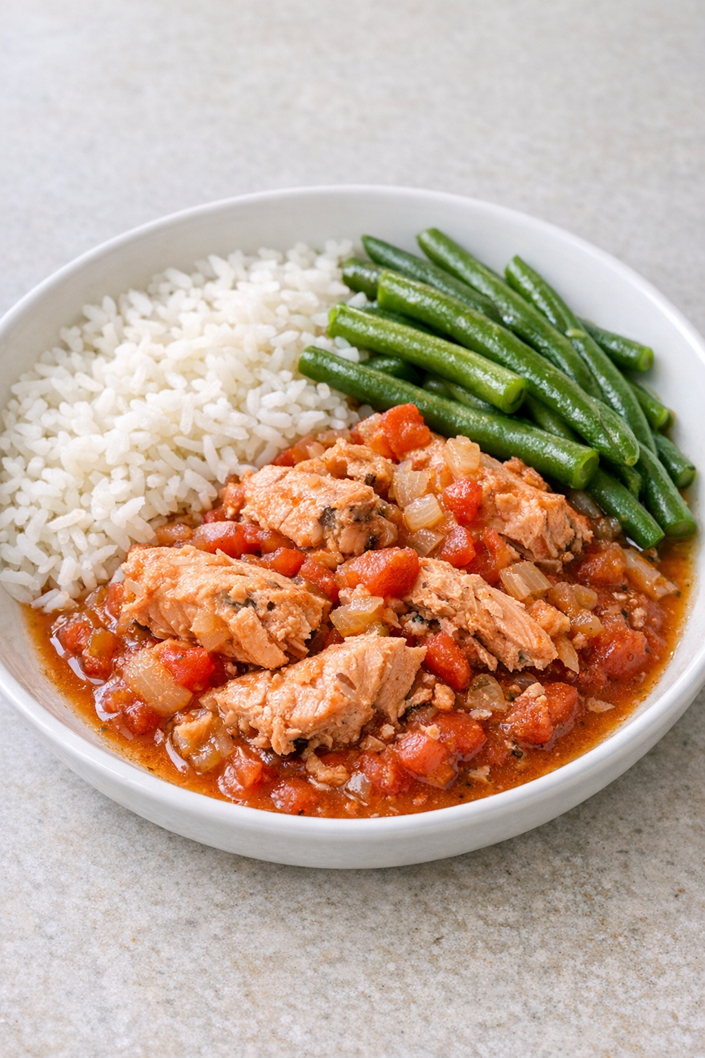 Finished slow cooker salmon plated for serving
