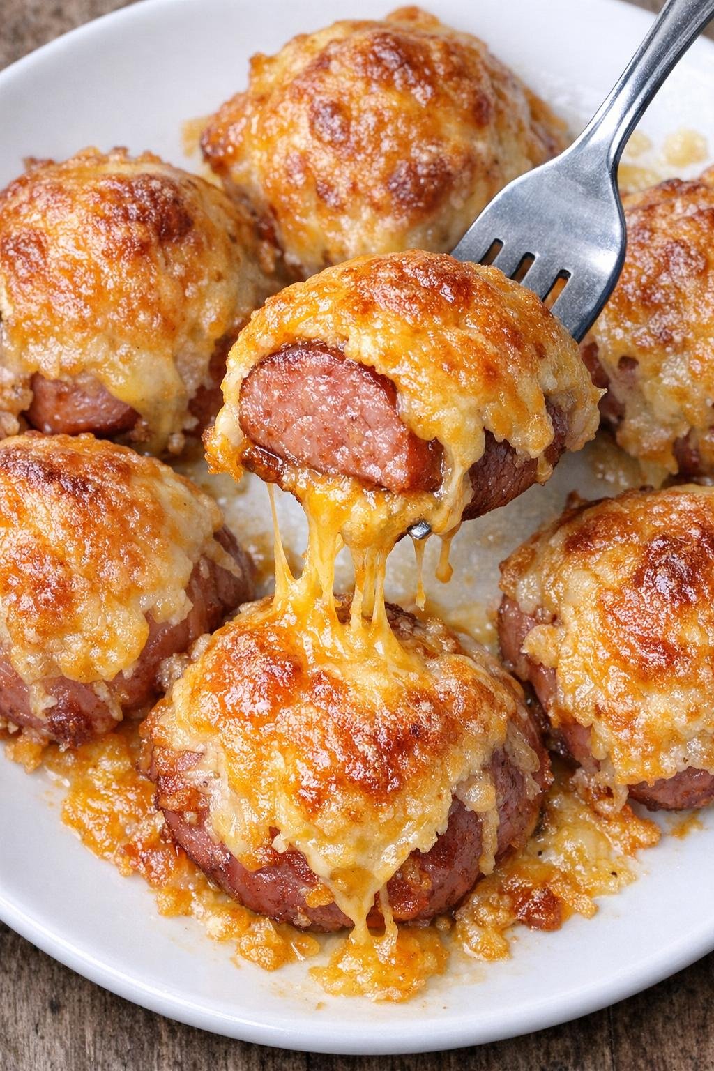 Low carb kielbasa montclair bombs on a white plate