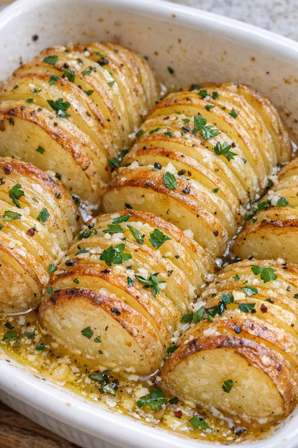 Finished herb butter potato fans