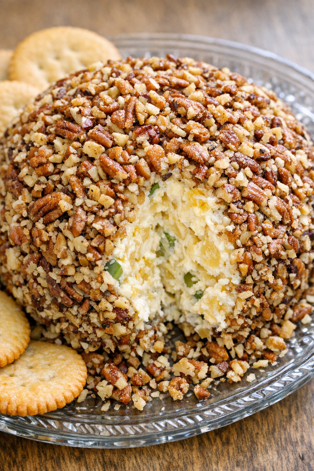 Southern pineapple cheese ball ready to serve