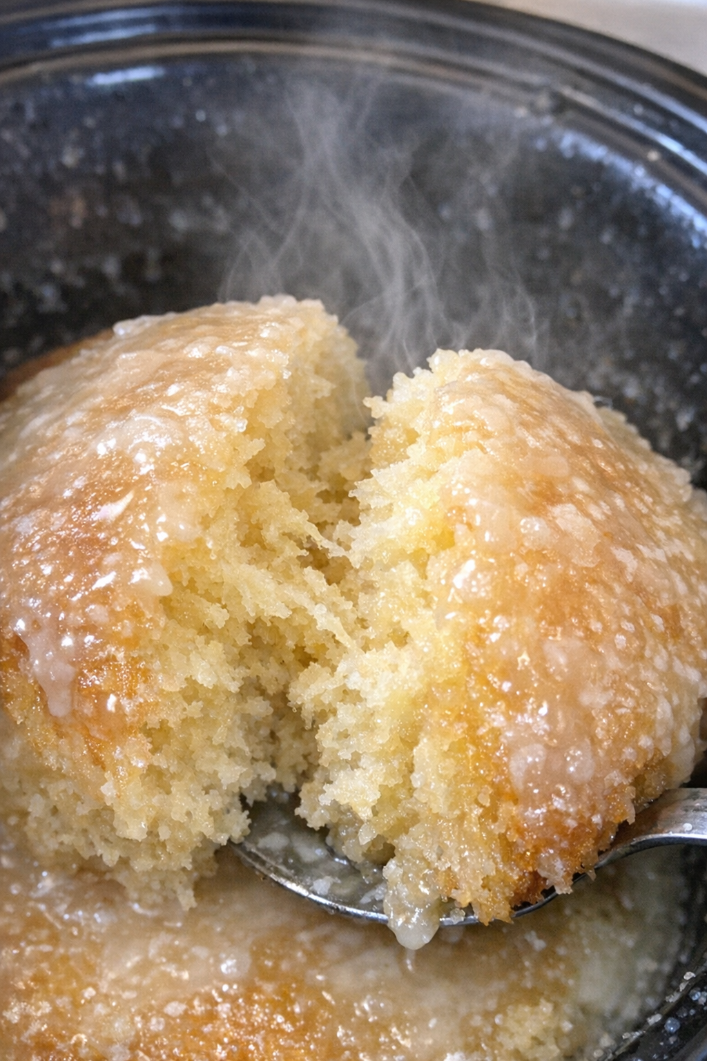 Vintage 7-Up cake in a slow cooker