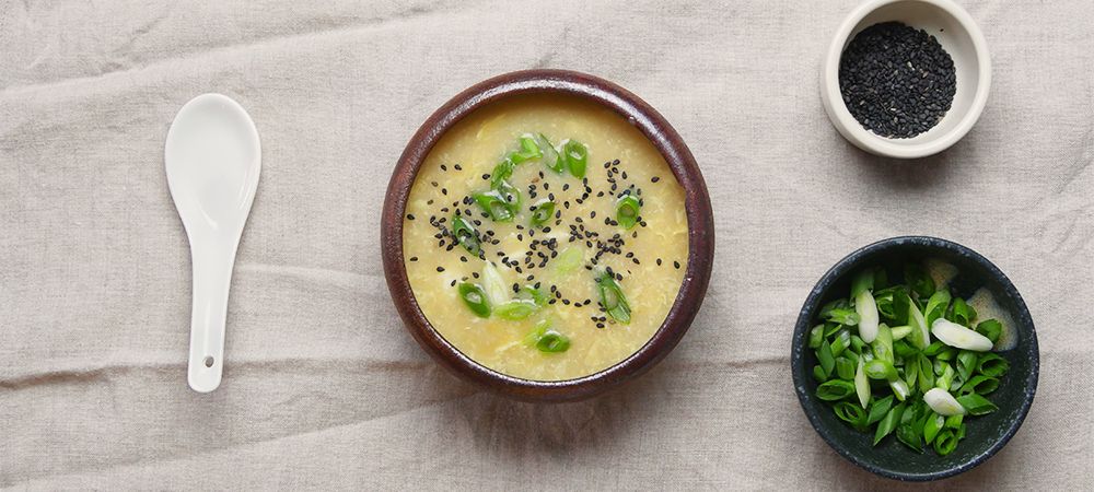 Vegetarian Sweet Corn Egg Drop Soup Recipe and Video